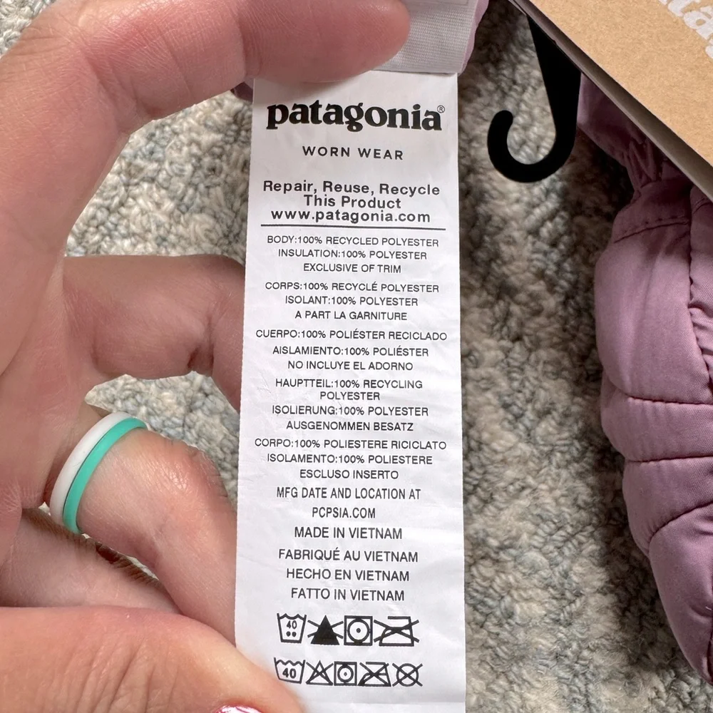NWT Patagonia Baby Puff Mitts Verbena Purple Size 3-6M
